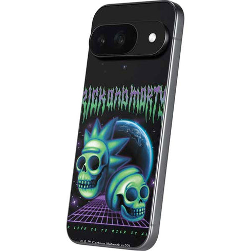 Adult Swim Rick and Morty Neon Skulls Google Pixel 9 Skin